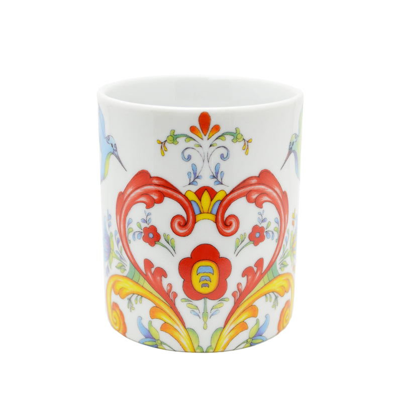 Rosemaling White Design Ceramic Coffee Mug - 3 - GermanGiftOutlet.com