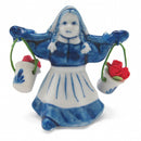 Blue and White Milkmaid With Colored Tulips - GermanGiftOutlet.com
 - 1