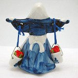 Blue and White Milkmaid With Colored Tulips - GermanGiftOutlet.com
 - 4