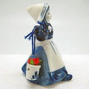 Blue and White Milkmaid With Colored Tulips - GermanGiftOutlet.com
 - 3