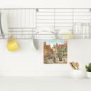 German Town Scene Ceramic Tile