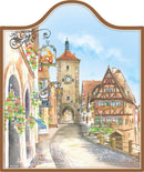 Ceramic Cheeseboard w/ Cork Backing: Village - GermanGiftOutlet.com
 - 1