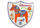 Ceramic Decoration Shield: Red Dala Horse - GermanGiftOutlet.com - 1