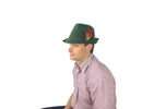 "German Hunter" Green Hat Fedora With Edelweiss & Feather - GermanGiftOutlet.com