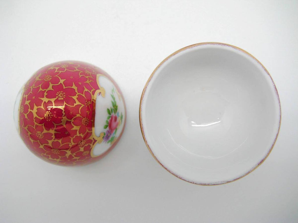 Vintage Victorian Antique Egg Jewelry Box Antique Red