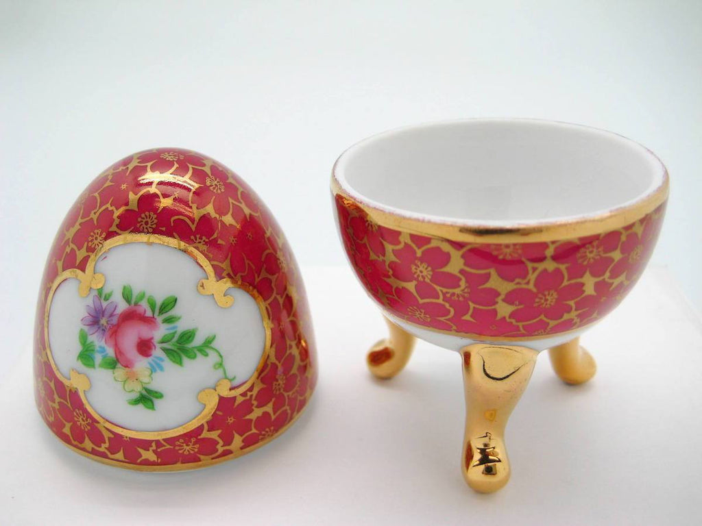 アンティーク雑貨 Vintage Egg Jewellery Box Vintage Victorian Antique Egg Jewelry Box Antique Red