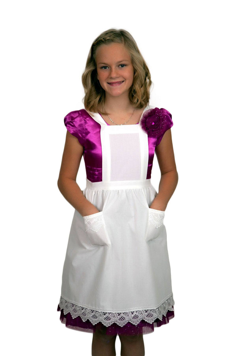 Girls and Petite Women Lace White Full Apron (Ages 8+) - GermanGiftOutlet.com
 - 1