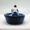 Miniature Animals Delft Blue Ceramic Dog Basket - GermanGiftOutlet.com
 - 2