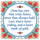 German Gift for Oma Saying Tile Magnet