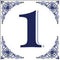 House Numbers Tile Blue and White - GermanGiftOutlet.com
 - 1