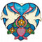 Blue Heart Shaped Sun Catcher with Kissing Lovebirds - GermanGiftOutlet.com
 - 1