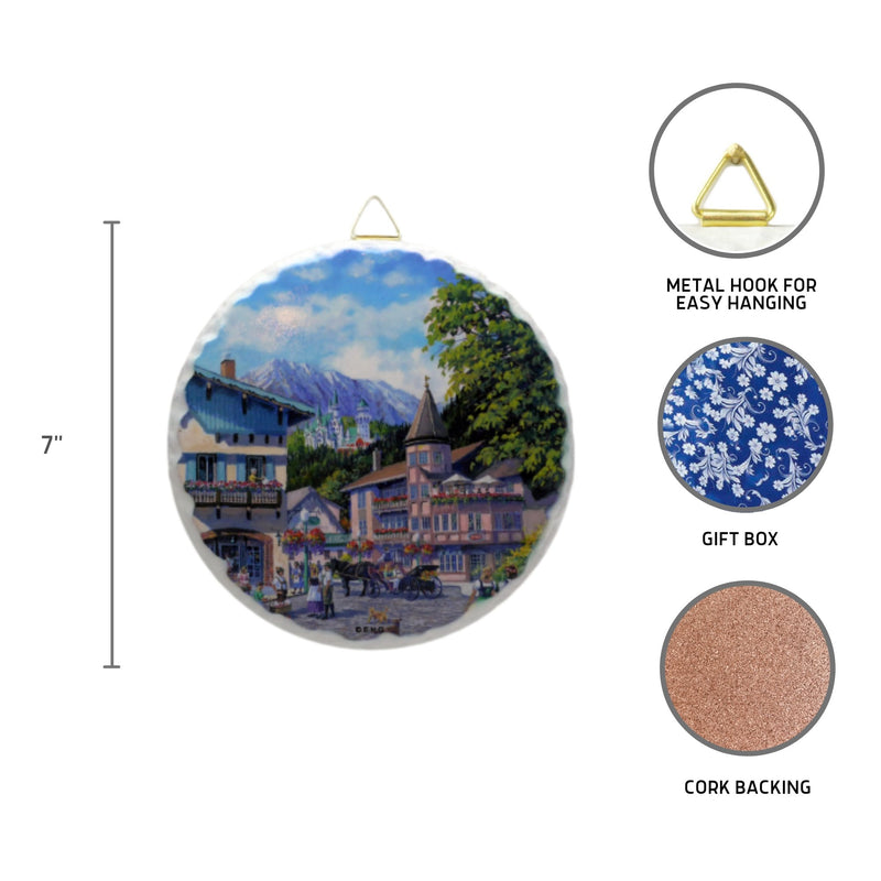 Round Ceramic Plaque: Summer