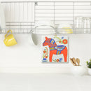 Ceramic Deluxe Plaque: Red Dala Horse