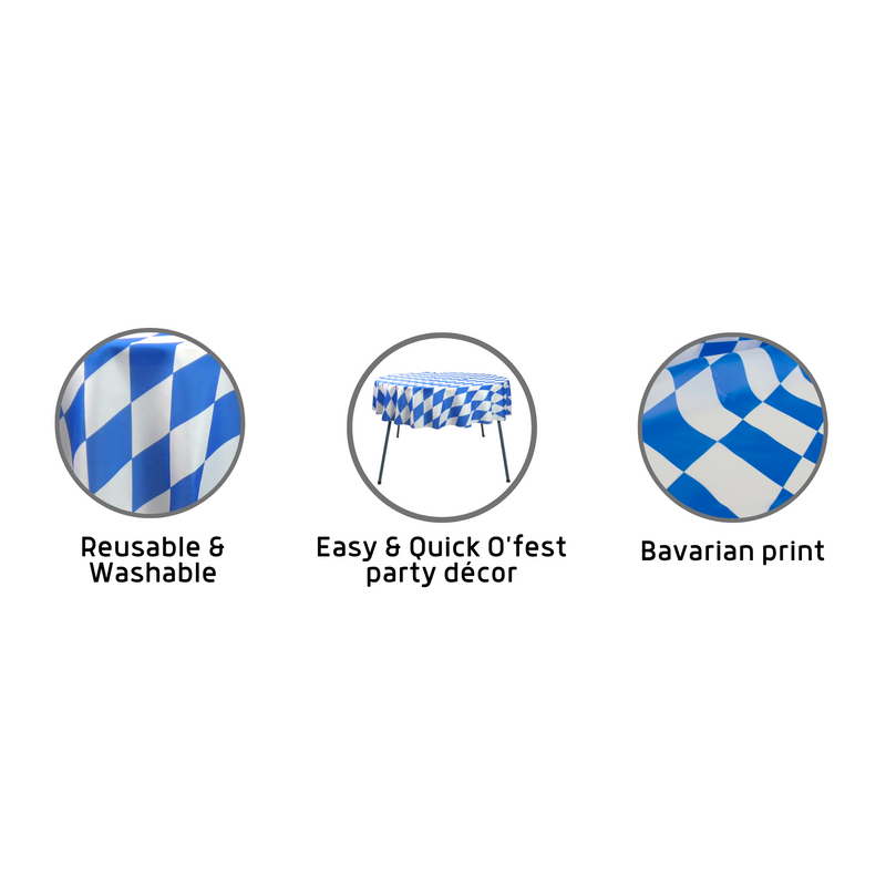 German Party Bavarian Checkered Polyester Tablecloth