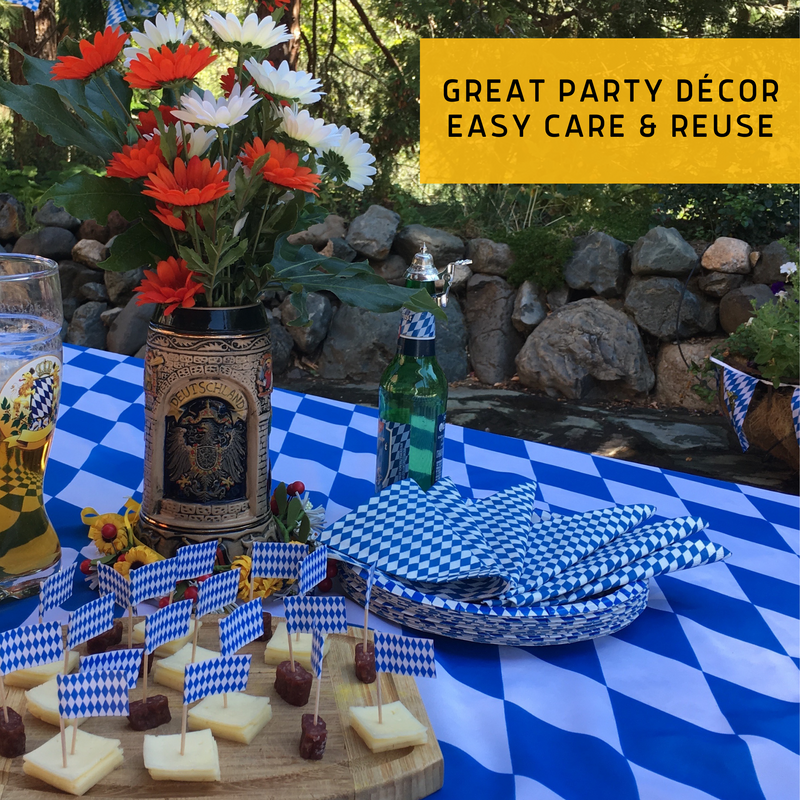 German Party Bavarian Checkered Polyester Tablecloth