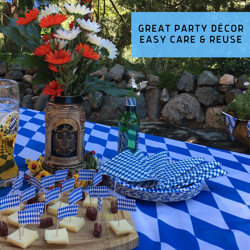 German Party Bavarian Checkered Polyester Tablecloth