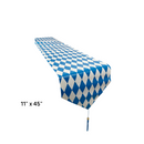 Blue and White Bavarian Oktoberfest Decoration Table Runner