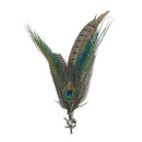 Peacock  Pheasant Feather Hat Pin with Pheasant Medallion