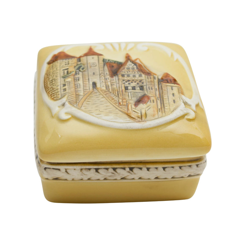 European Village German Gift Square Jewelry Box