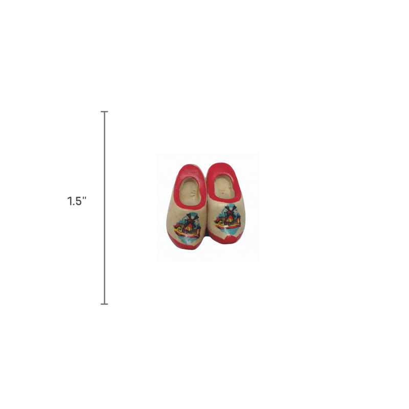 Wooden Shoes Magnetic Gift Red Trim