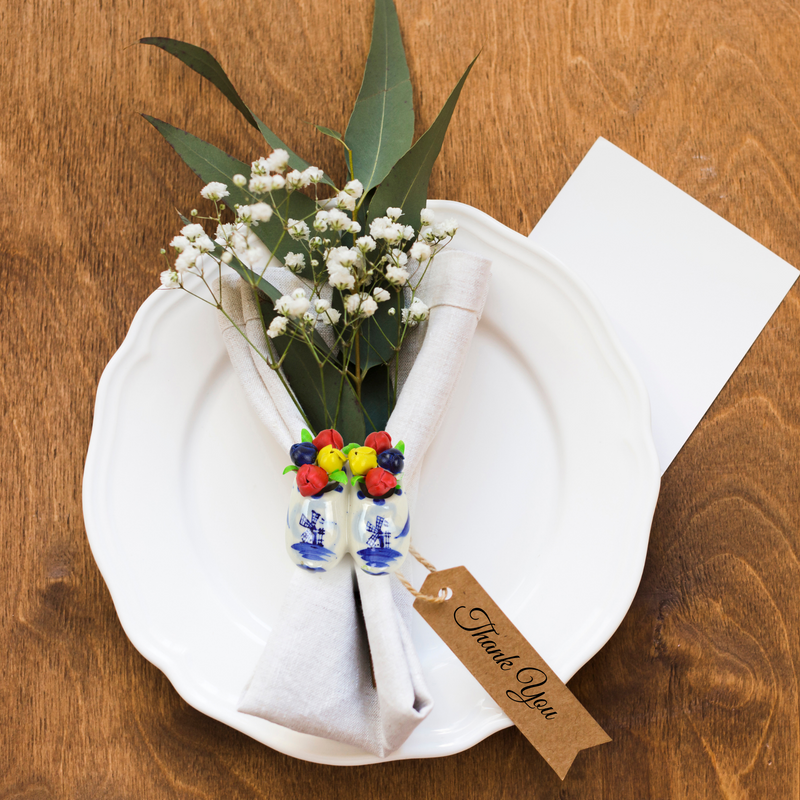 Magnet Gifts Delft Wooden Shoes with Tulips