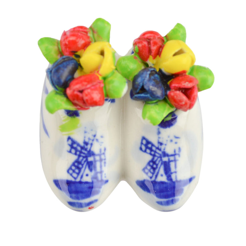 Magnet Gifts Delft Wooden Shoes with Tulips