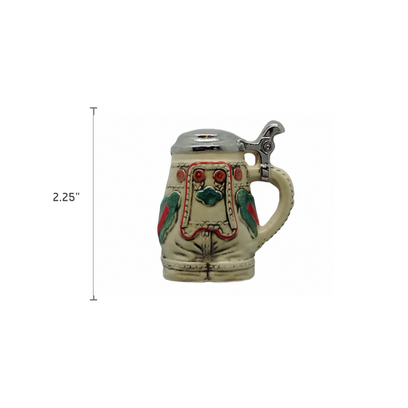 German Party Favor Stein Magnet Lederhosen