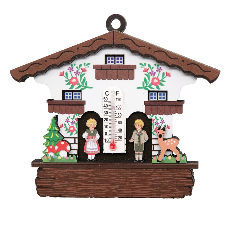 Traditional German Weather House Thermometer Kitchen Magnet