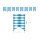 8 Flag Oktoberfest Party Supplies Party Paper Banner with Bavarian Checkered Pattern Decoration