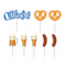 Oktoberfest Party Supplies 8 Piece Food or Cake Topper Assorted Party Decorations