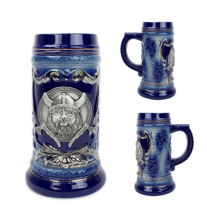 Viking Metal Medallion .75L Beer Stein with Deluxe Relief
