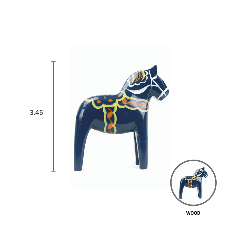Swedish Blue Dala Horse Blue 4"
