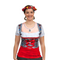 German Costume Dirndl Realistic Faux Red Shirt
