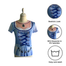 German Costume Dirndl Realistic Faux Blue Shirt