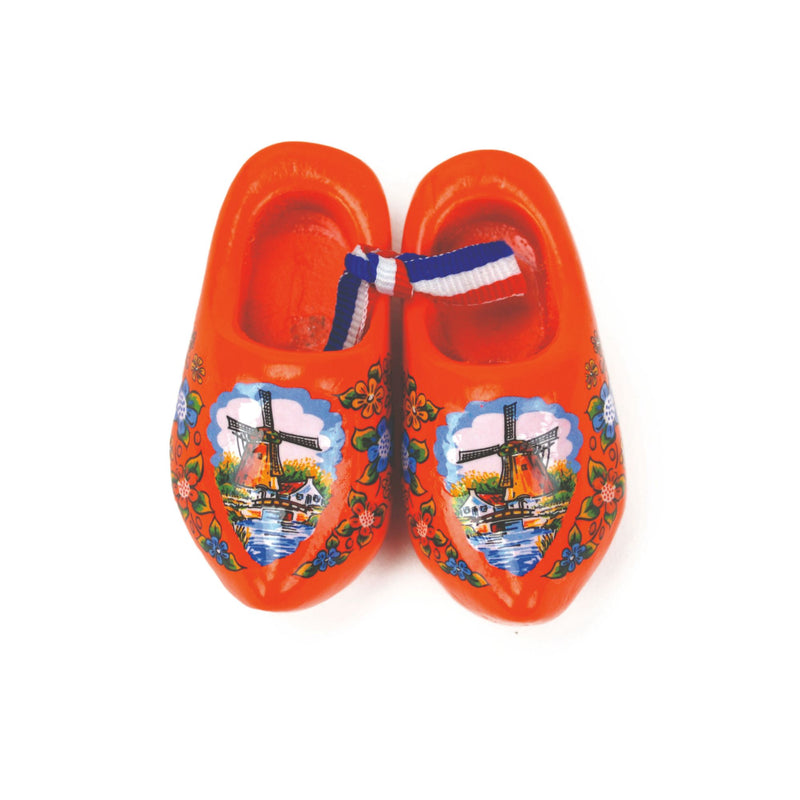 Orange Windmill Wooden Doll Shoes