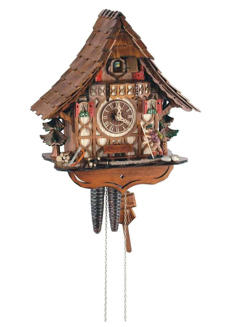 Schneider 12" Black Forest Moving Wanderer German Cuckoo Clock - GermanGiftOutlet.com
