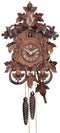 One Day Hand-carved Cuckoo Clock with Intricate Leaves and Vines - 14 Inches Tall - GermanGiftOutlet.com
 - 1