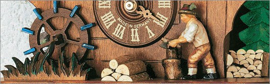 Schneider 11" Black Forest Wood Chopper with Water Wheel German Cuckoo Clock - GermanGiftOutlet.com
 - 2