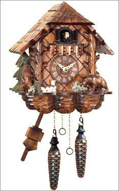 Black Forest Chalet German Cuckoo Clock with Carved Bears - GermanGiftOutlet.com
