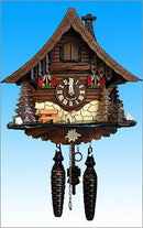 Black Forest Chalet German Cuckoo Clock with Edelweiss flower - GermanGiftOutlet.com
