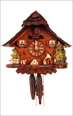 Black Forest 1 day German Cuckoo Clock with Woodchopper and Gongs - GermanGiftOutlet.com
