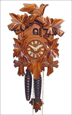 Black Forest - German Cuckoo Clock with Birds and Walnut Finish - GermanGiftOutlet.com
