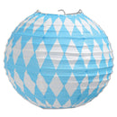 Oktoberfest Paper Lanterns, 9-1/2-Inch, Blue/White - GermanGiftOutlet.com
