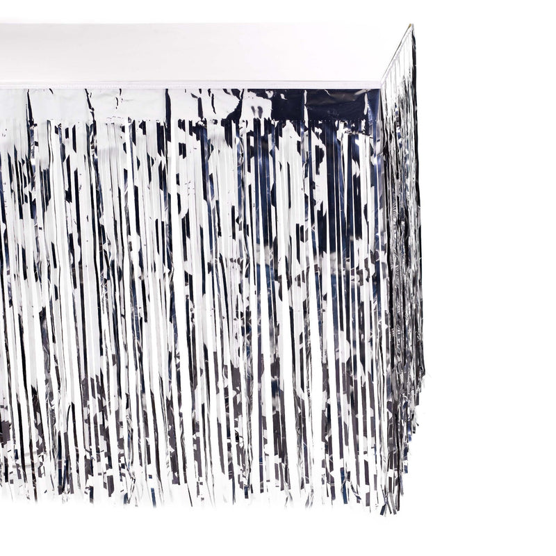 Silver Metallic Table Skirting Decorations - GermanGiftOutlet.com
 - 1
