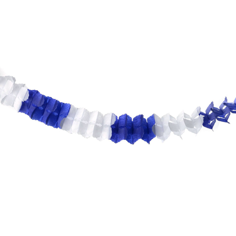 Blue and White Oktoberfest Tissue Garland Party Decorations 12 feet long - GermanGiftOutlet.com
 - 3