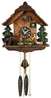 River City Clocks One Day Fisherman and Bear German Cuckoo Clock - GermanGiftOutlet.com
