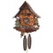 8-Day Cuckoo Clock Cottage - Fisherman Raises Fishing Pole - GermanGiftOutlet.com
