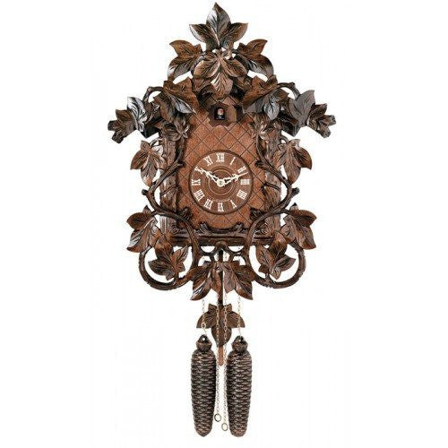 8-Day Cuckoo Clock With Intricate Hand-Carved Maple Leaves And Vines - GermanGiftOutlet.com
