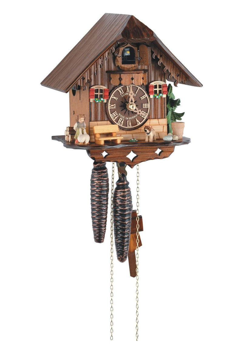 Schneider 8" Black Forest Girl and Geese German Cuckoo Clock - GermanGiftOutlet.com
