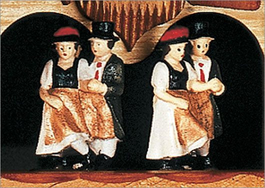 Schneider German Black Forest 11" Musical Beer Drinkers on Teeter-totter Eight Day Cuckoo Clock - GermanGiftOutlet.com
 - 3